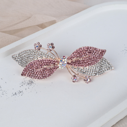 Заколка-автомат Бант золото/стразы / N3258-10 /уп 12/