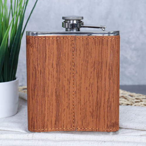 Фляжка 200 мл фактура дерево / FL-162 /уп 100/ 