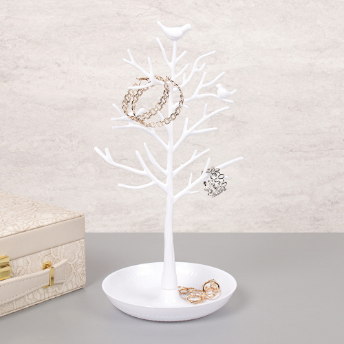 Подставка для украшений птички белая 33 см / JIN-10W /уп 100/