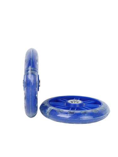 Комплект опорных колес без кронштейна, подшипник, светящиеся колеса Синий 2шт/ HF-042-BL / уп 50