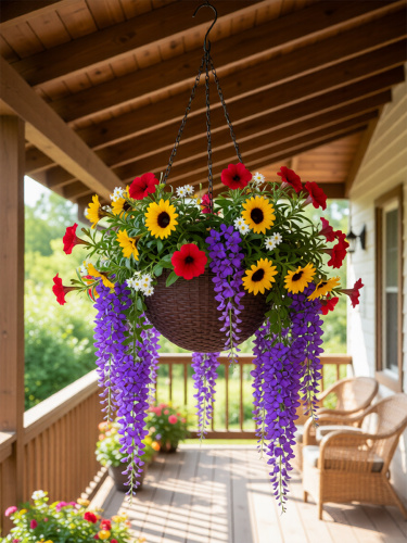 Кашпо подвесное пластик 16х11 см КОРИЧНЕВЫЙ 1,2 литра / P7207 /уп 160/753929     