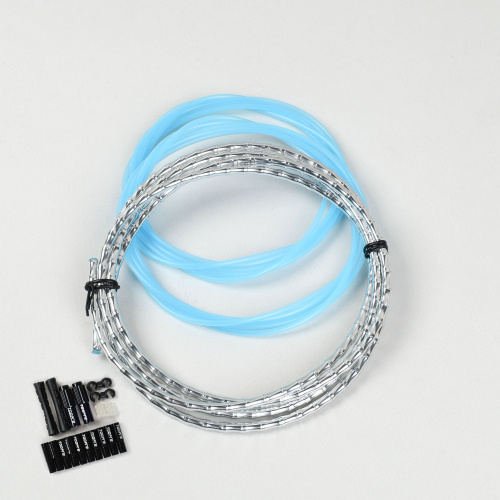 Комплект рубашка и направляющие велосипеда с технологией Fish Bons повышенной прочности. Рубашка/2 направляющие/наконечники/зажимы. TOOPRE. Серебро