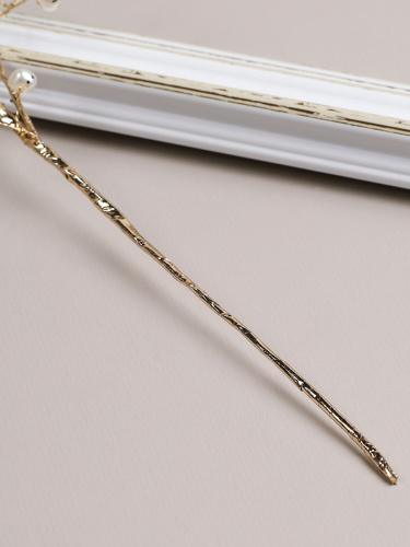 Ветка декоративная стеклярус 40 см / CW0427-14 /уп 725/ 35 жемчужина