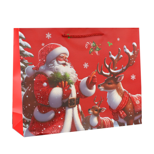 Пакет подарочный Новый год 39х30х11 / 1655-3 /уп 12/360/210г/м2
