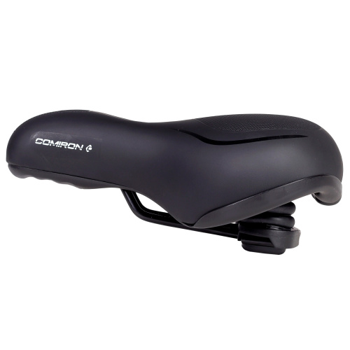 Седло велосипедное комфортное COMIRON TOKYO C012 265x220, Технологии: ED, MEMORY FOAM, Верх: PU с пресс. принтом, Цвет: Чёрный+:Зелёный/ АКЦИЯ /уп 20/