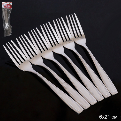 Вилка столовая 6 штук Серебро Фелина Глянец / T-531 /уп 100/ 0,30
