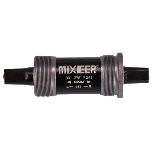 Каретка под квадрат картриджная, MIXIEER BB MX-A203 68x117, пром,подшипники, чёрная, в индивидуальной коробке. /уп 50/