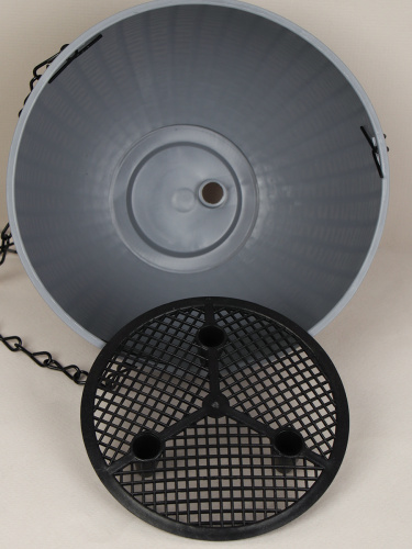 Кашпо подвесное пластик 16х11 см СЕРЫЙ 1,2 литра / P7207 /уп 160/753929     