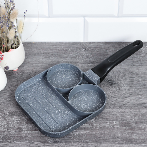 Сковорода для завтрака 17,5x17,5 см / RSD-58 /уп 24/ антипригар гранит Бакелит/ 0,39