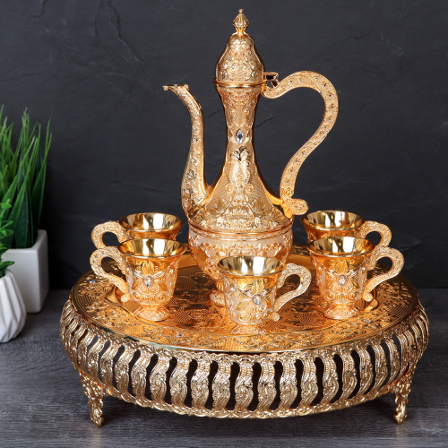 Коньячный набор /200/30мл/ Золото/ 232-7-Gold-750 /уп 16/ Высокий поднос