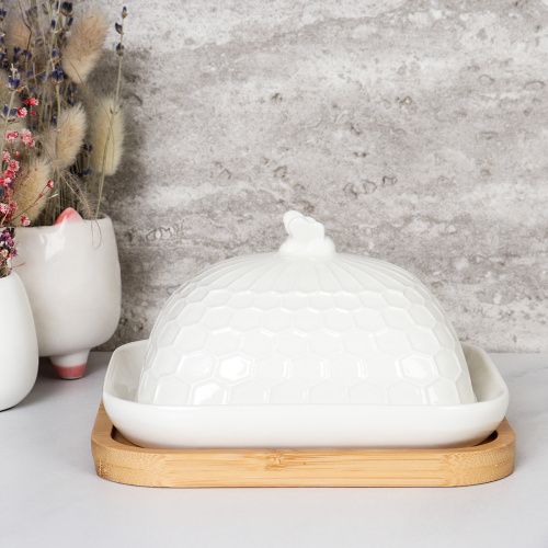 Масленка 15 см / JD7169-2 /уп 24/ на деревянной подставке