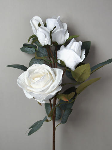 Цветок искусственный Роза 66 см белая / RW-314 /уп 24/144/