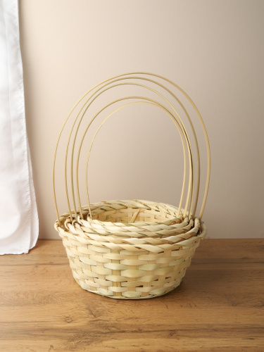 Корзина плетеная 5 штук набор / A-995/2 /уп 80/ручки отдельно