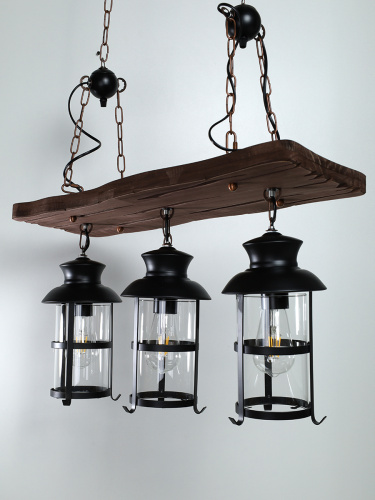 Люстра подвесная 3 лампы (25*100*68 см). В комплекте 3 лампы 5Вт LED, Е27 / Rg11B / уп 1/Лофт