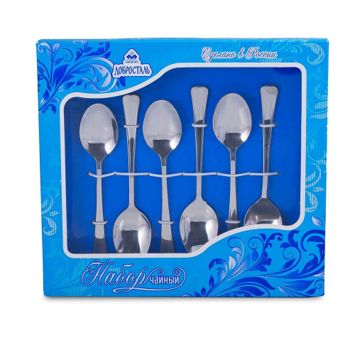 Ложки чайные 6 штук Мондиал / н34/4 /уп / ЭИП,картонная упаковка с окном 