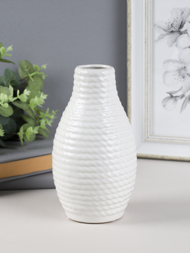 Ваза 21 см / 229W /уп 36/белая