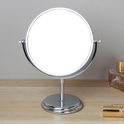 Зеркало настольное круглое двустороннее 22 см / 580 /уп 60/d-14