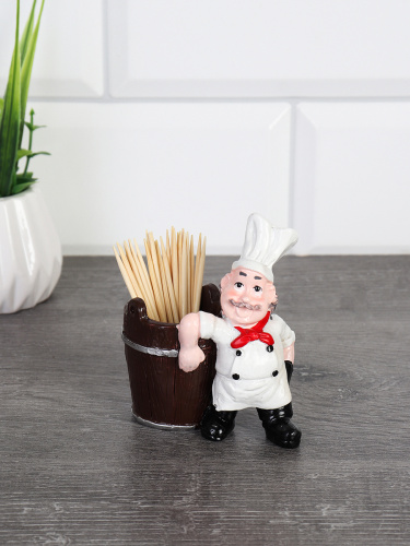 Подставка для зубочисток Повар 7x6x7 см / 0958 /уп 144/ без зубочисток