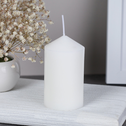 Свеча столбик белая 5 штук набор / SN5-2 /уп 12/d-5,5 см h-7.5/10/12.5 d-6,5 см h-5/7,5
