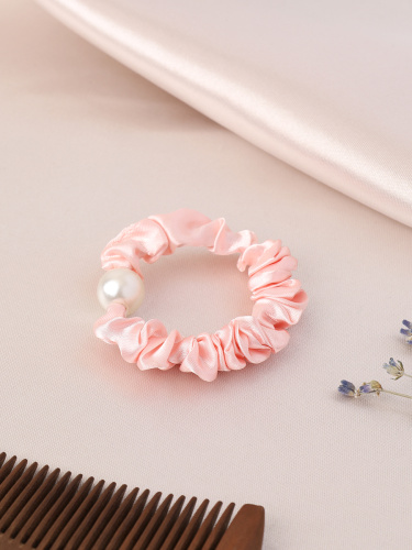 Резинка для волос 6 см / NSAL-20R /уп 100/жемчуг шелк