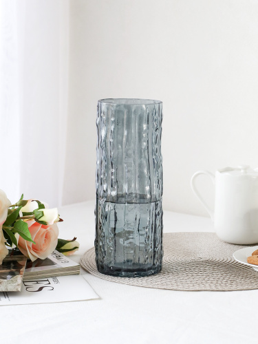 Ваза для цветов 25 см серая / WRD-163 /уп 24/ без и/уп