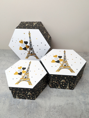 Коробка подарочная 3 штуки / 1161 /уп 24/16*18.3*7/18*20.3*8/20*22.3*9cm