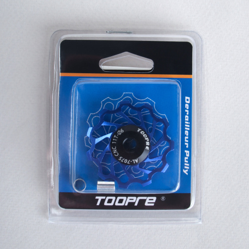 Ролик натяжителя заднего переключателя 11T . Алюминиевый. TOOPRE TL-11T-B/ синий / уп100/