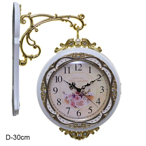 Часы настенные двухсторонние Вокзальные 30 см / 9891A /уп 6/белые