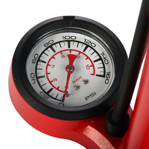 Насос напольный с манометром COMIRON SARMA алюминиевый корпус алюминиевая ручка литая алюминиевая база манометр 2,5" 32*630 мм, 506 см3, 11 бар/уп 10/