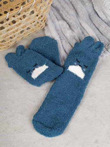 Носки женские флисовые р. 35-40 Лапки новогодний №10 / MNZ-16/10 /уп 12 /700654