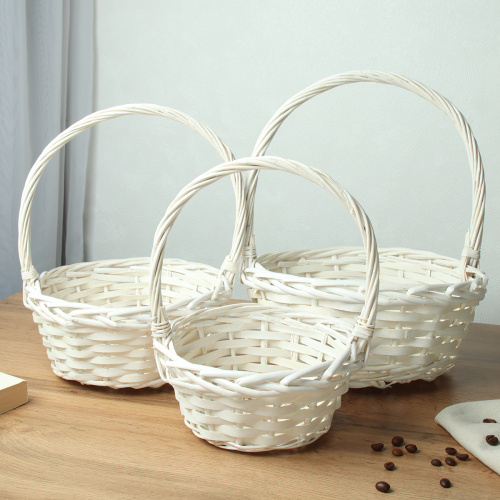 Корзина плетеная 3 штуки набор 28х10/23х9/18х8 см / S/3 22-56 /уп 40/