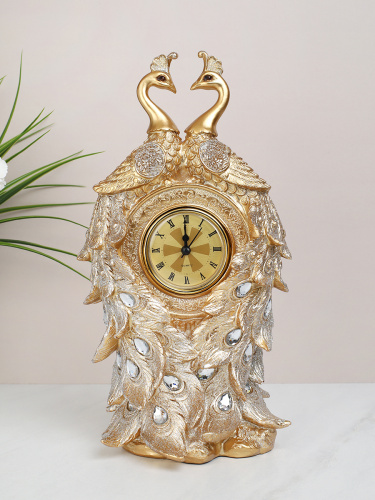 Часы статуэтка Павлин 29,5 см / QMH11255-20 /уп 12/