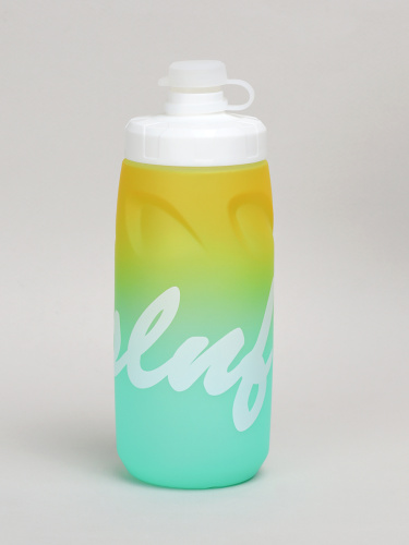 Набор бутылка для воды COMIRON ESLNF с держателем  620мл. Двухцветная с пылевой силиконовой крышкой. Желтый-зеленый /уп50/