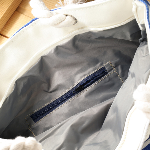 Сумка пляжная на молнии 34x32x9 см / JN002/2 /уп 1/60/синяя