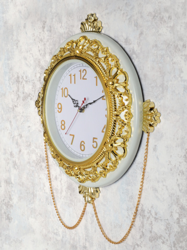 Часы настенные 40 см / 3033W /уп 12/с цепочкой