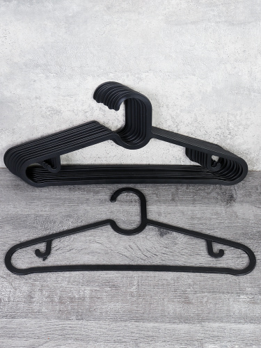 Вешалка для одежды 10 штук набор / DS-13 /уп 30/ черная