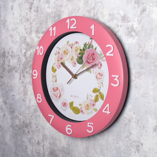 Часы настенные 32 см Цветы / NE-517-4 /уп 20/