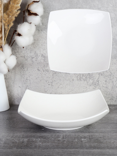 Тарелка квадратная 650 мл / SWR-34 /уп 28/ 20,5х5,5 см 