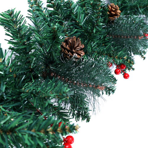 Гирлянда из елочных веток искусственная 2,7 метра 260 веток с ягодами и шишками / WA-1 /уп 17/Новый год