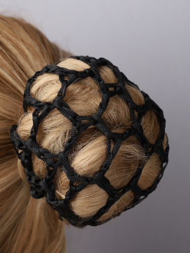 Резинка сетка для волос пучок / NSAЕ-53-BL /уп 12/100/черный