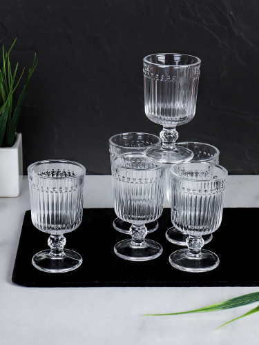 Рюмка 6 штук 60 мл на ножке прямая / F207-1A /уп 24/