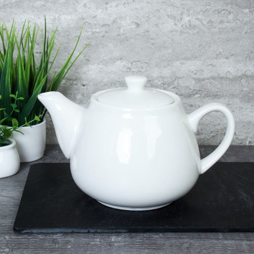 Чайник заварочный 700 мл белый форма офис / HT-100 /уп36/ Костяной