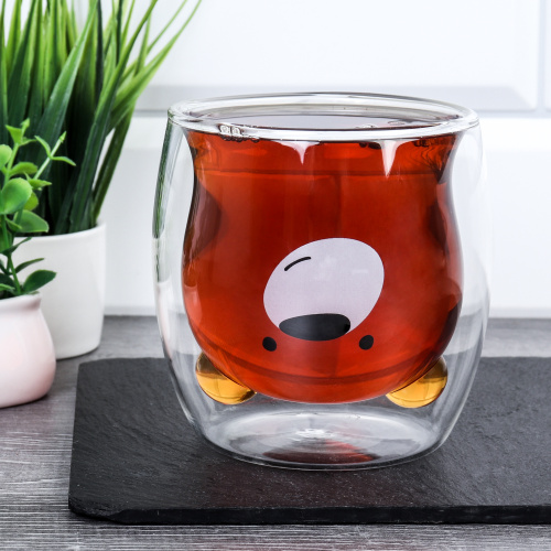 Стакан 300 мл с двойными стенками Мишка / LCWB6005 /уп 100/ 