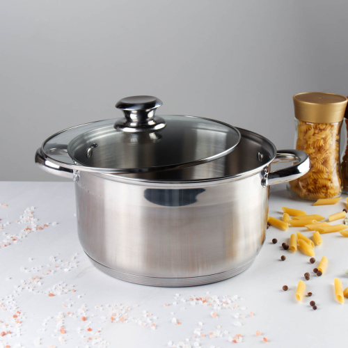 Кастрюля 6 л Ария / FGL-6 /уп 1/индукция/ круглые ручки/ гофрокороб/ 0,886/ 1,33