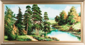 Картина гобелен 40x80 Сосны / FJ007 / 10307-1 