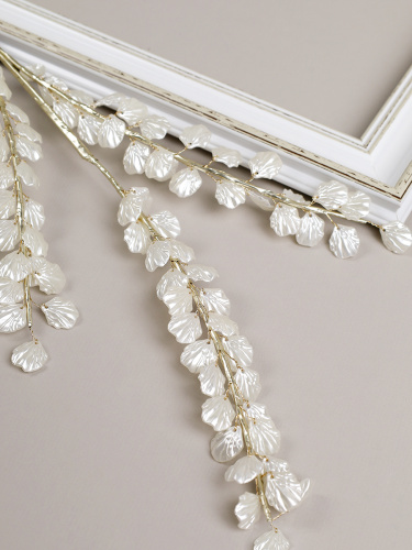 Ветка декоративная стеклярус 71 см / CW0427-2 /уп 160/480/ 75 лист