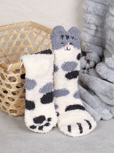 Носки женские флисовые р. 35-40 Лапки новогодний № 4 / MNZ-19/4 /721638