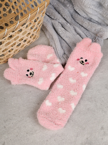 Носки женские флисовые р. 35-40 Лапки новогодний №6 / MNZ-16/6 /уп 12 /700654