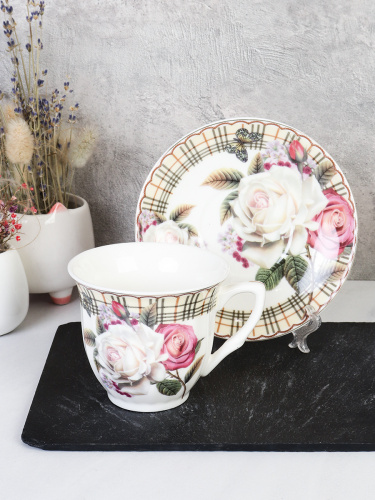 Чайная пара 2 предмета 250 мл PVC  / new F31-2PVC /уп 36/ 