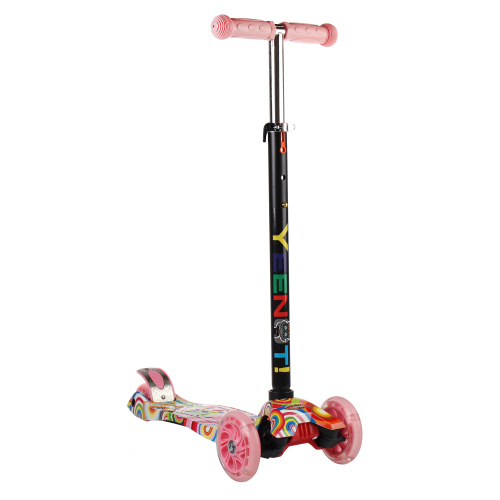 Самокат трехколесный для детей от 3-х лет Yeenot GT4108P35, нагрузка до 50кг, вес 2.3кг, светящиеся колёса PU116мм, цвет Палитра БК/уп10